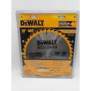 Dewalt Construction Carbide 10” 40T Gen Purpose Thin Kerf DW 3114 Saw Blade New